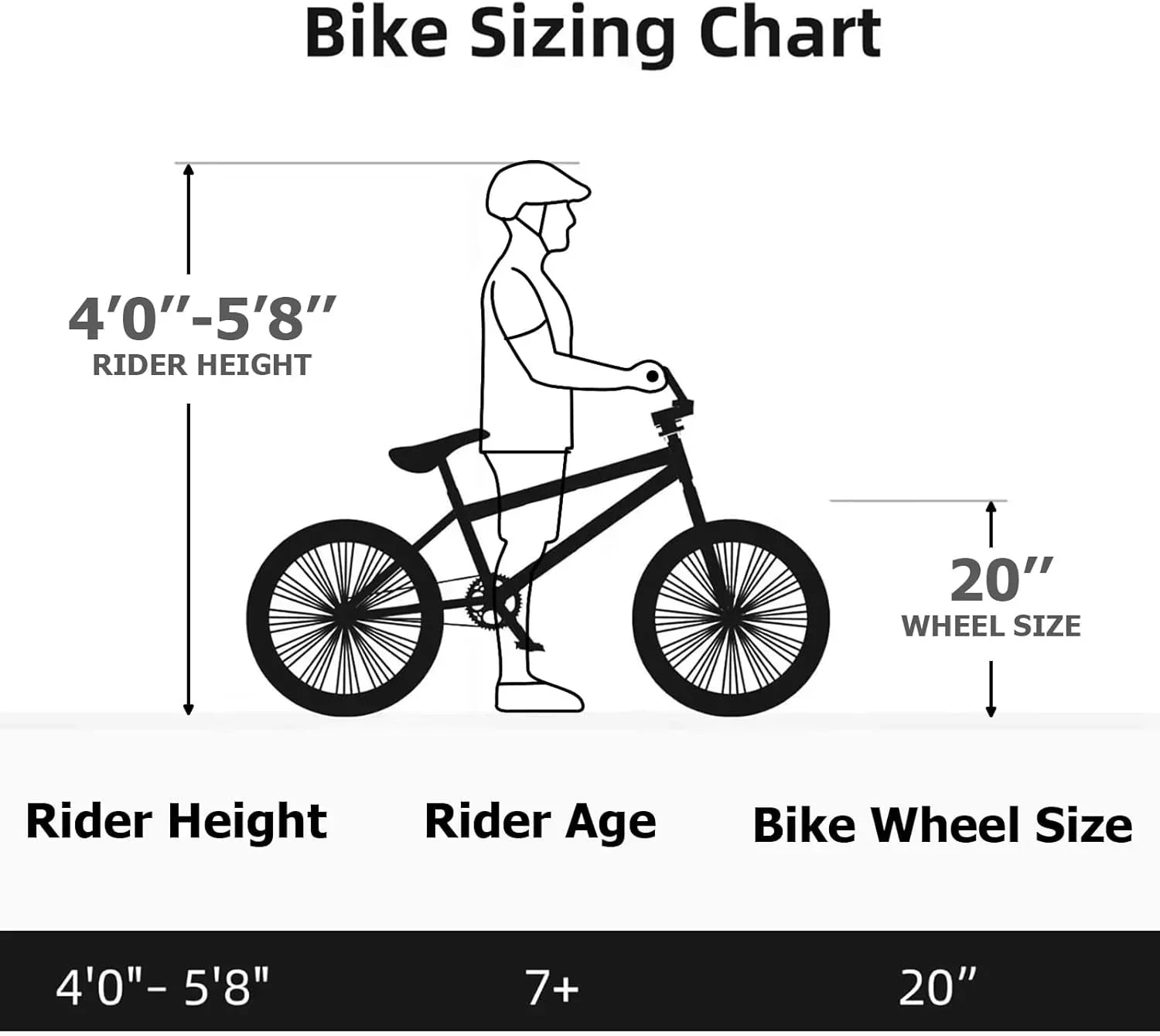 WEIZE Freestyle BMX Bicycle 20 Inch Stunt Bike for Kids and Adults Men and Women High Strength wourant
