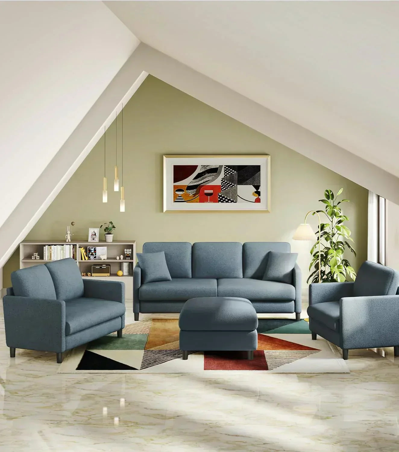 Loveseat Sofa 51" Love Seat Comfy Corduroy Small Loveseat Tool-Free Setup Couch wourant
