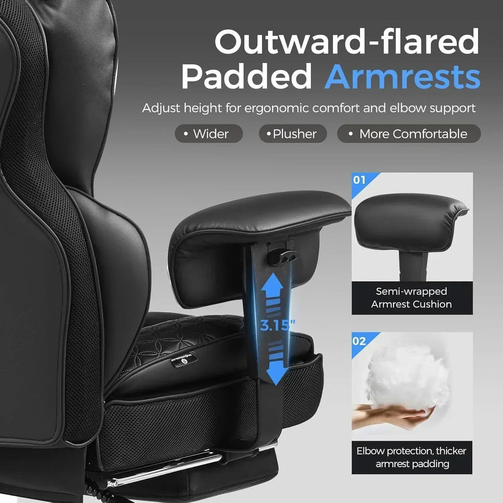 Large Tall Gaming Chair 400 lb Heavy Duty Office Chair wourant