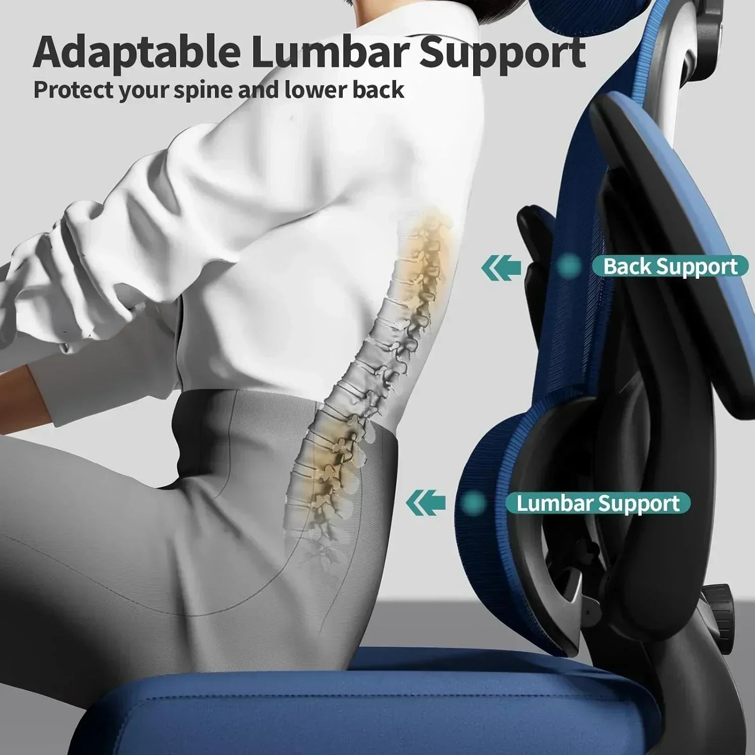 Office Chair Ergonomic Desk Chair 330 lbs Home Mesh Desk Chair Comfortable Gaming Chair wourant