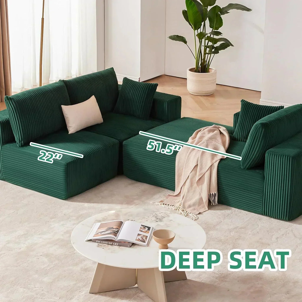 108-inch modular sofa cloud modular sofa with deep seat and reclining chair upholstered sofa wourant