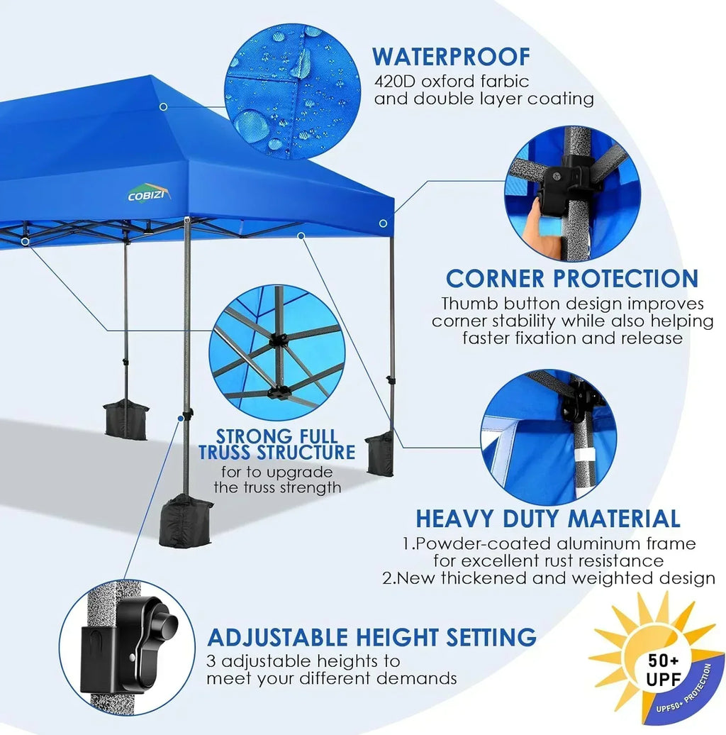 COBIZI 10x20 Heavy Duty Pop up Canopy Tent 6 sidewalls Commercial Canopy Wedding Party Tents wourant