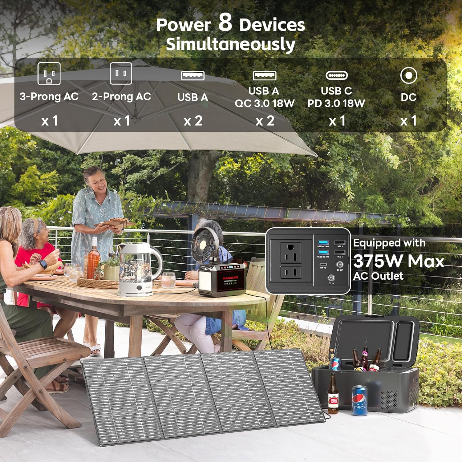 Portable Power Station 88Wh Camping Lithium Battery Solar Generator Fast Charging Power Bank wourant