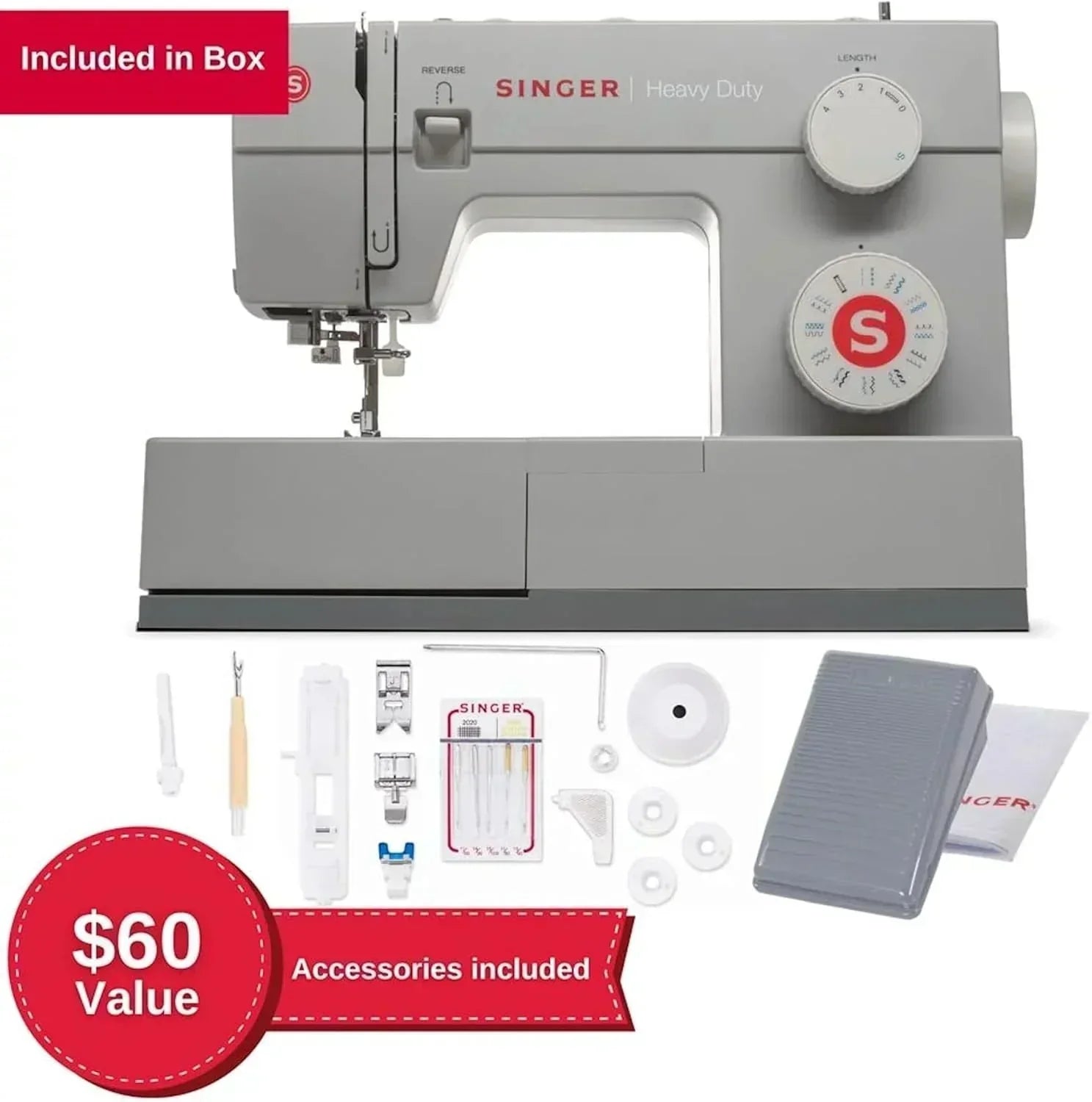 Heavy-Duty 4423 High-Speed Sewing Machine Includes Accessory Kit 97 Stitches One-Step Buttonhole wourant