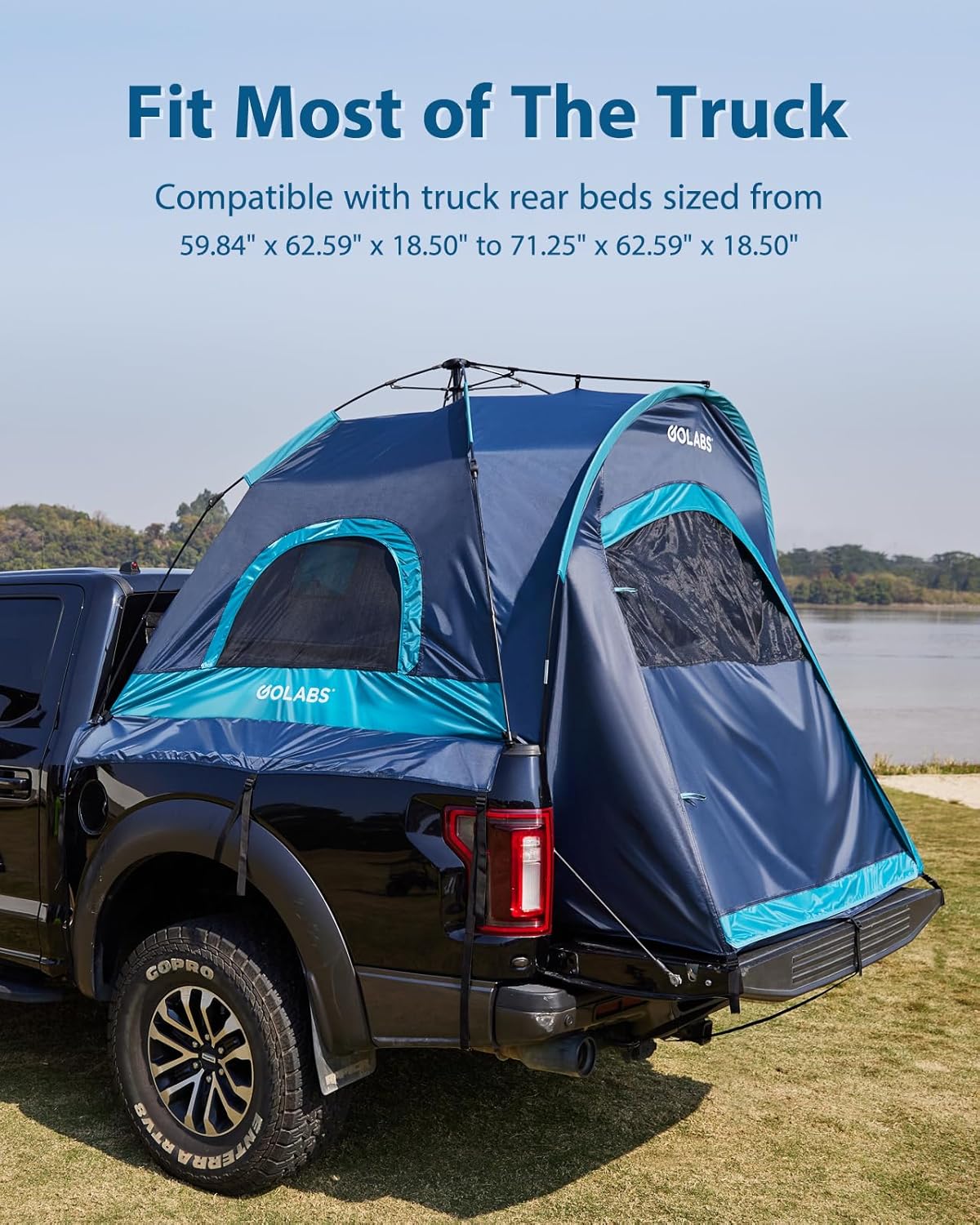 Truck Portable Bed Tent with Extra Rain Cover for Camping and Outdoor Activities wourant