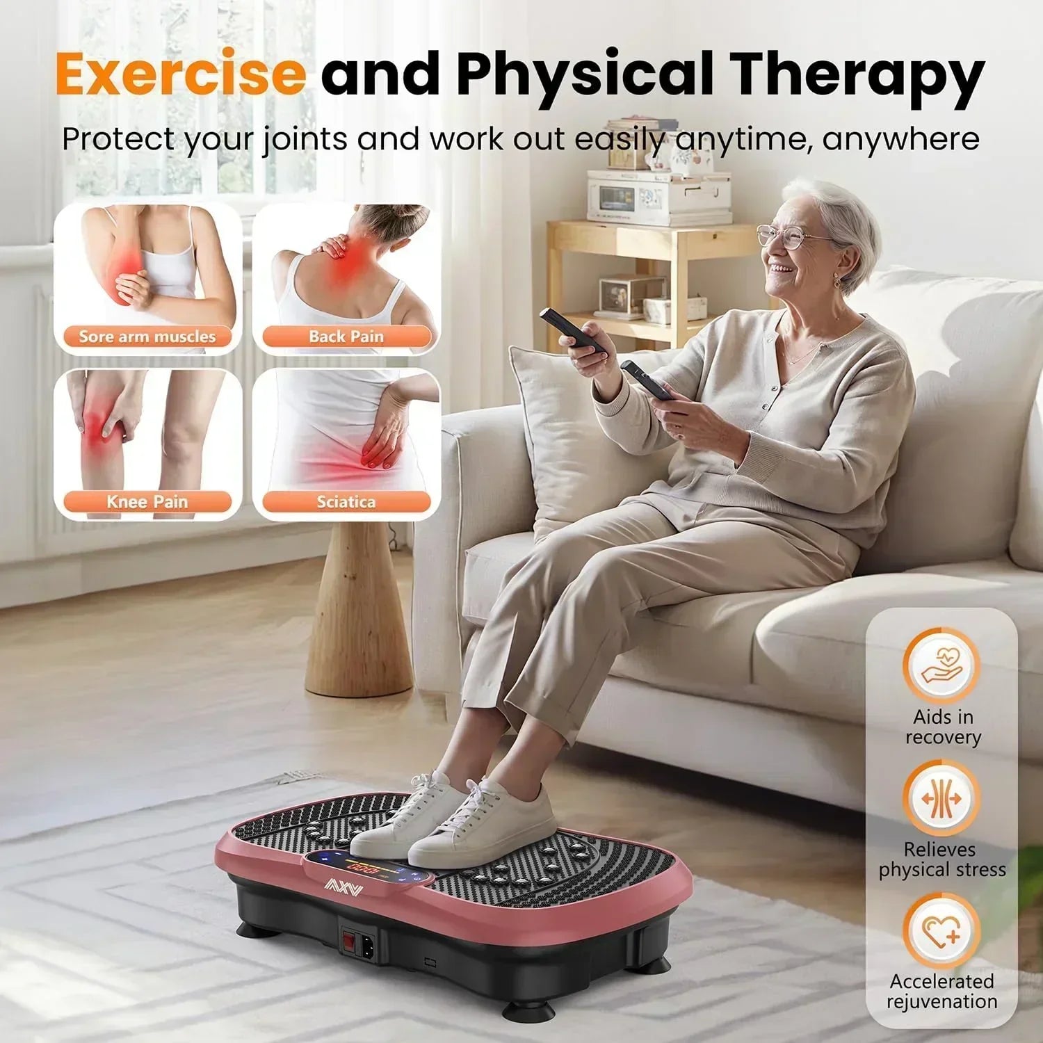 AXV Vibration Plate Fitness Platform Trainer Suitable for men and women to lose weight wourant