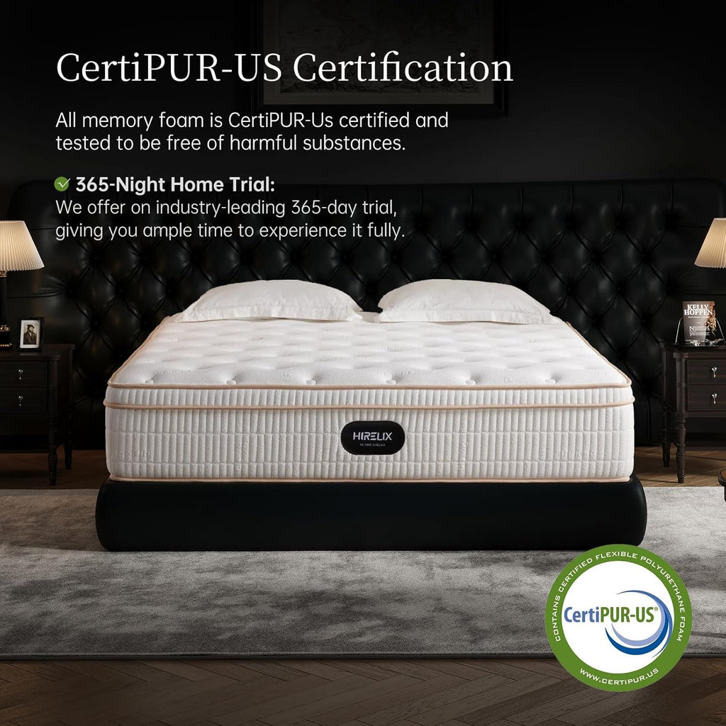 14-inch queen-size hybrid mattress with cooling gel memory foam and zoned pocket springs wourant