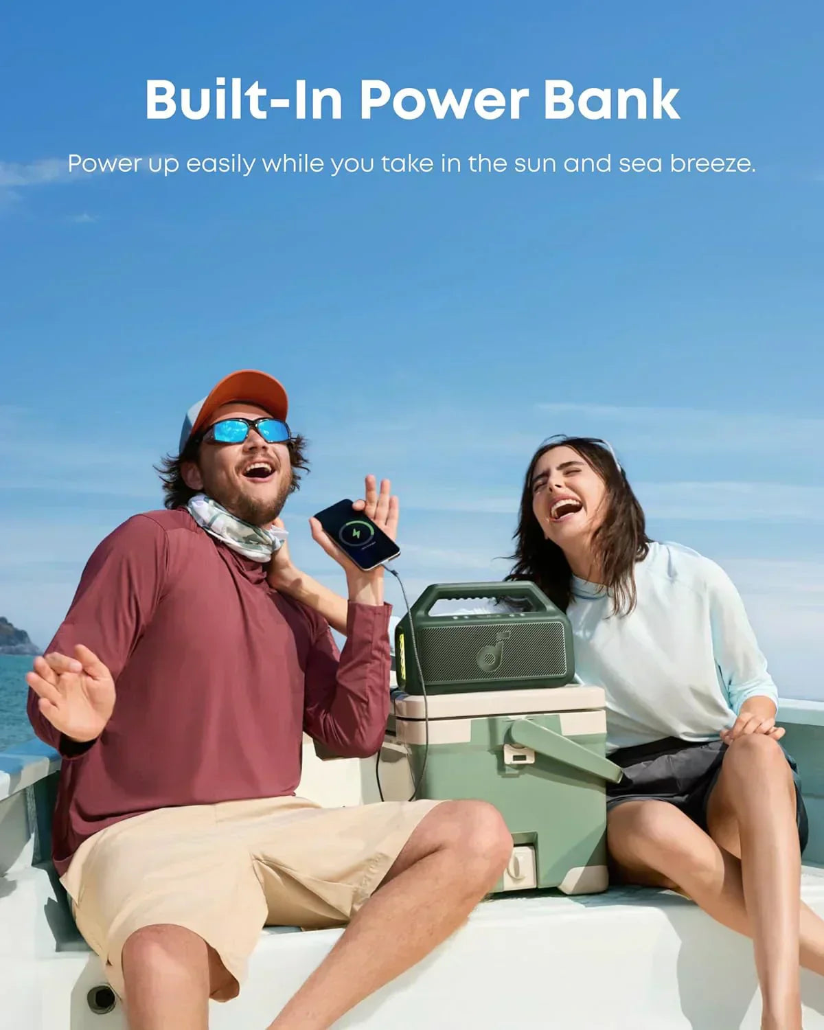 Outdoor Speaker 80W Subwoofer BassUp 2.0 24H Playtime IPX7 Waterproof Floatable RGB Lights wourant