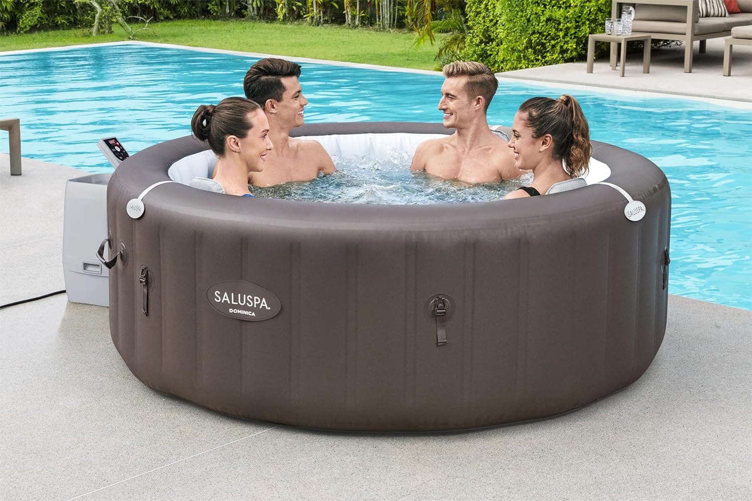 Bestway SaluSpa Miami EnergySense AirJet Inflatable Hot Tub Spa 71" x 26" Portable Hot Tub wourant