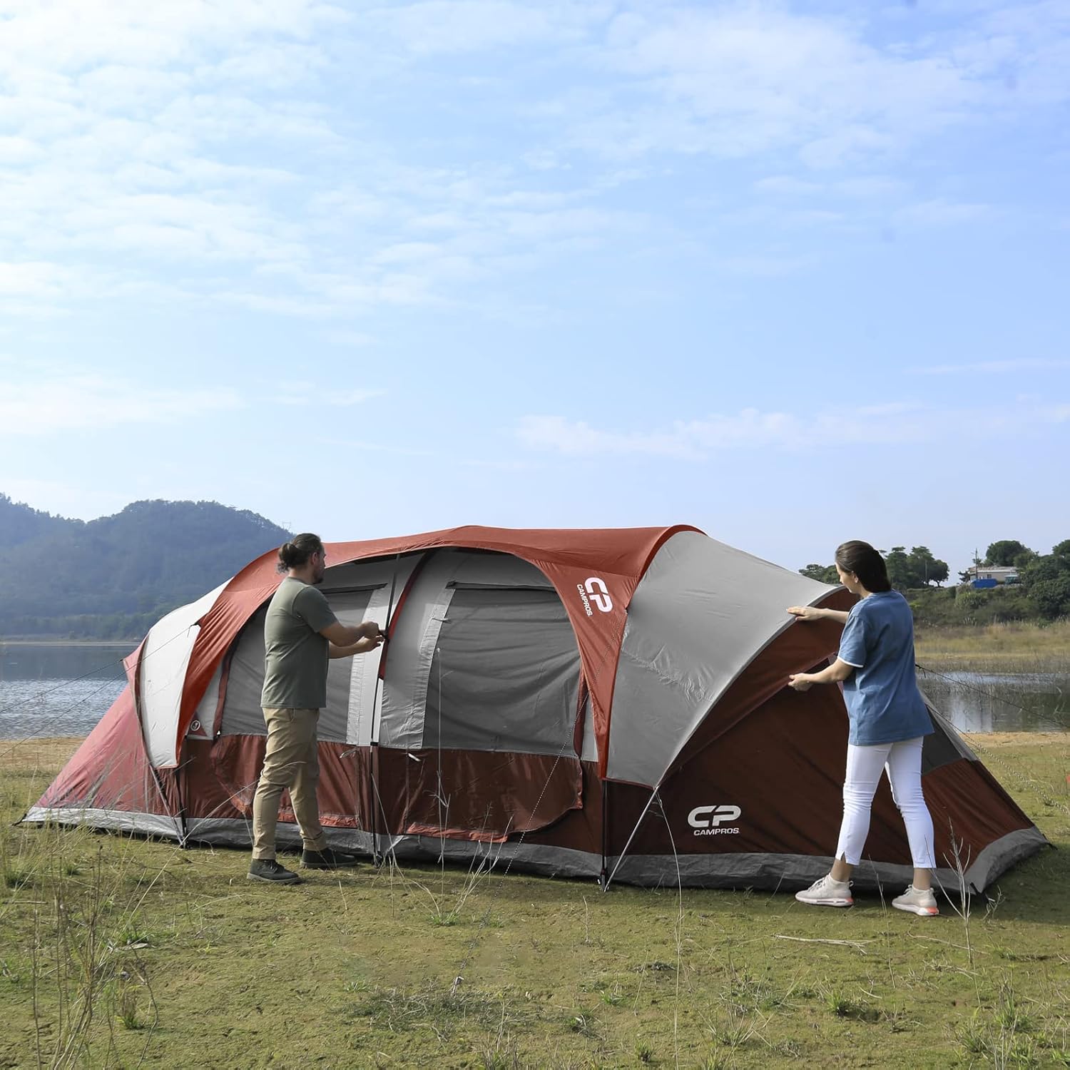 CAMPROS CP Tent 12-Person-Camping-Tents 3 Room Family Tents Waterproof Family Tent wourant