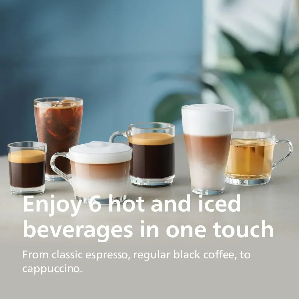 Fully automatic espresso machine 6 hot and iced beverages with ceramic grinder wourant