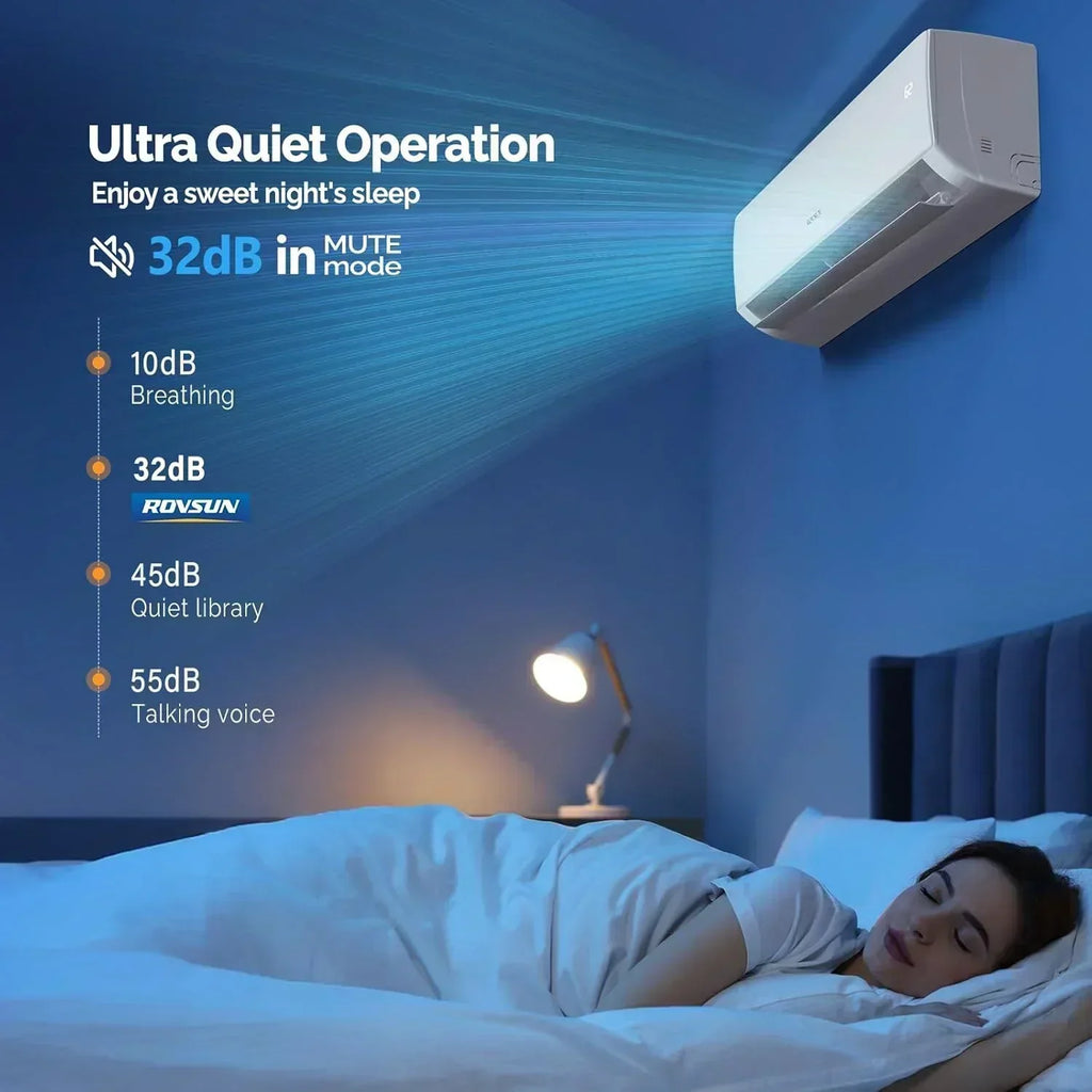 ROVSUN 9000 BTU Wifi Enabled Mini Split Air Conditioner Heater Inverter 19 SEER2 Energy Saving wourant