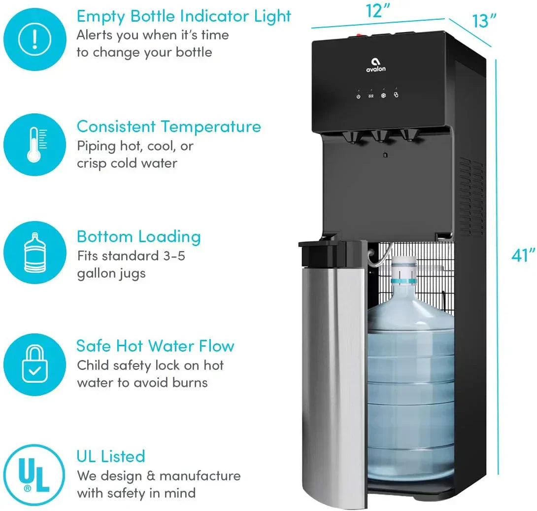 Avalon Bottom Loading Water Cooler Water Dispenser with BioGuard 3 Temperature Settings wourant
