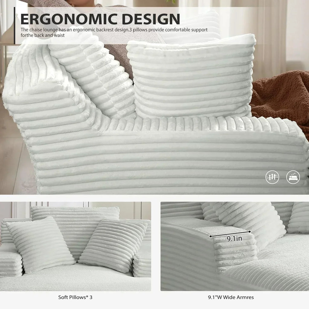 50-inch indoor recliner oversized corduroy upholstered boneless sofa bed deep sleeper sofa wourant