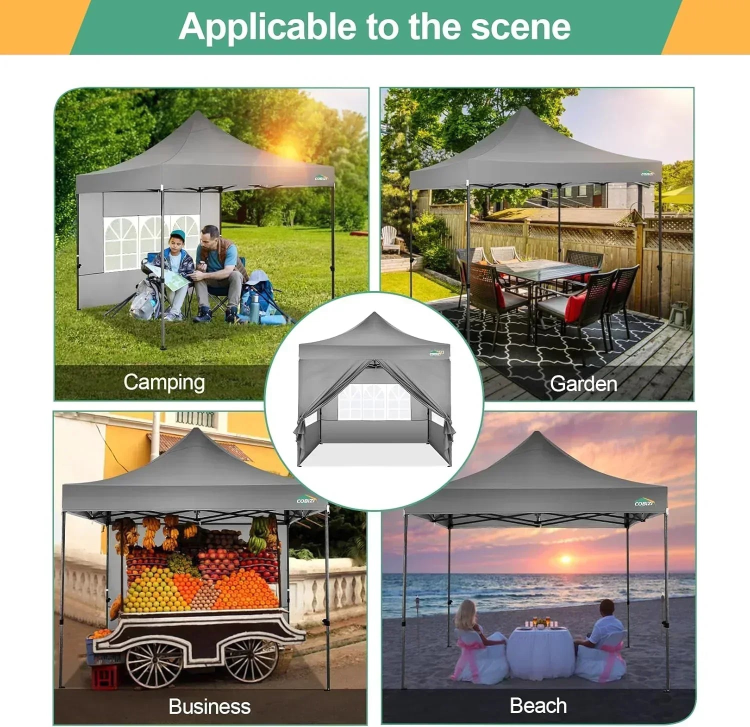 COBIZI 10x20 Heavy Duty Pop up Canopy Tent 6 sidewalls Commercial Canopy Wedding Party Tents wourant