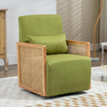 Swivel Sofa Chair with Rattan Armrests and Waist Pillow wourant