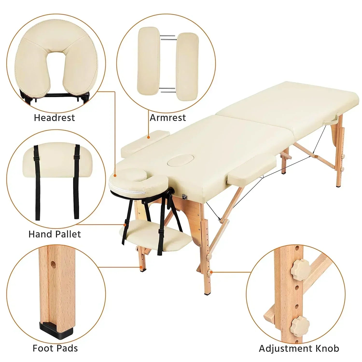 Yaheetech Massage Table Portable Lash Beds Spa Bed Massage Couch Foldable Spa Tables wourant