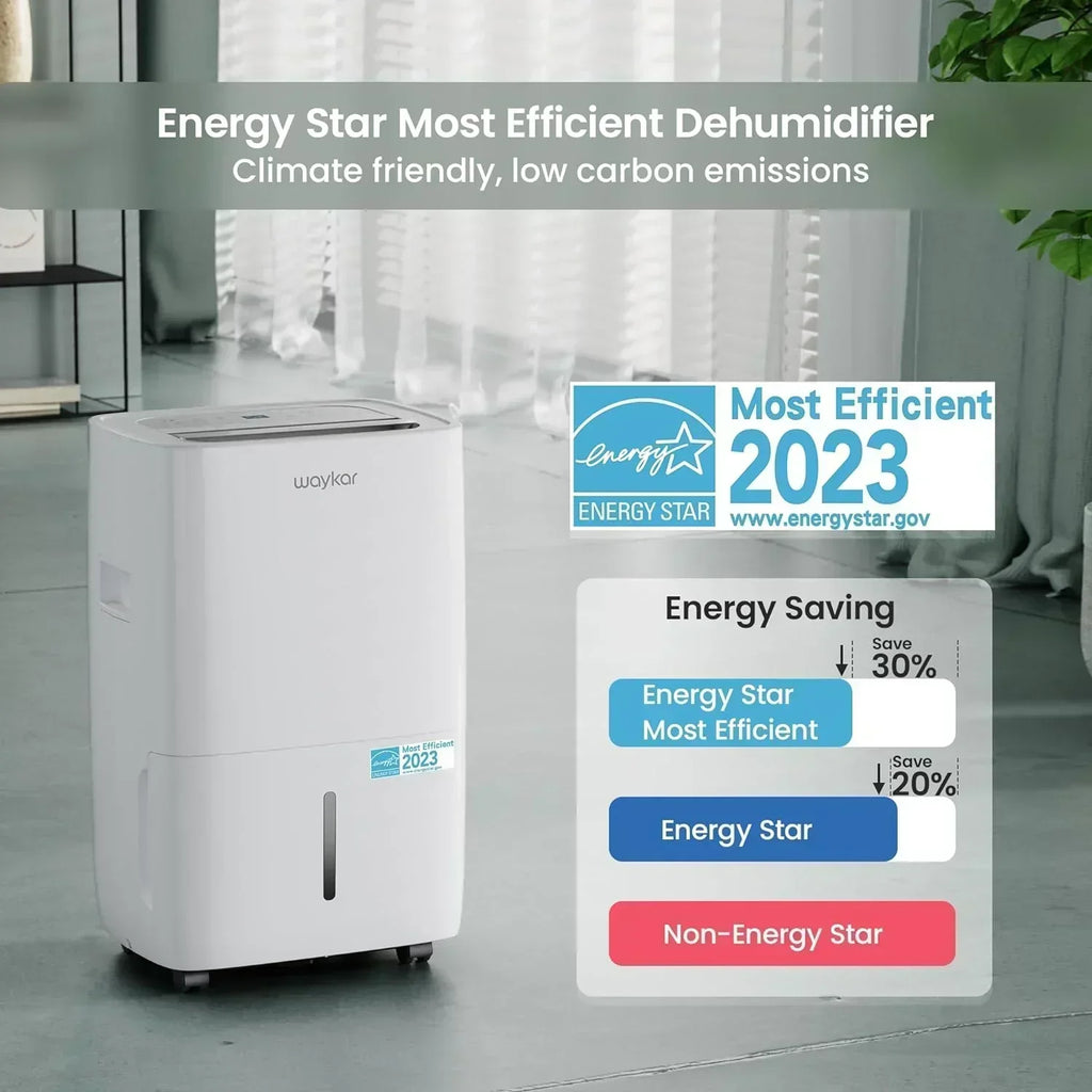 Waykar 2000 Sq Ft Dehumidifier for Home and Basements with Auto or Manual Drainage wourant