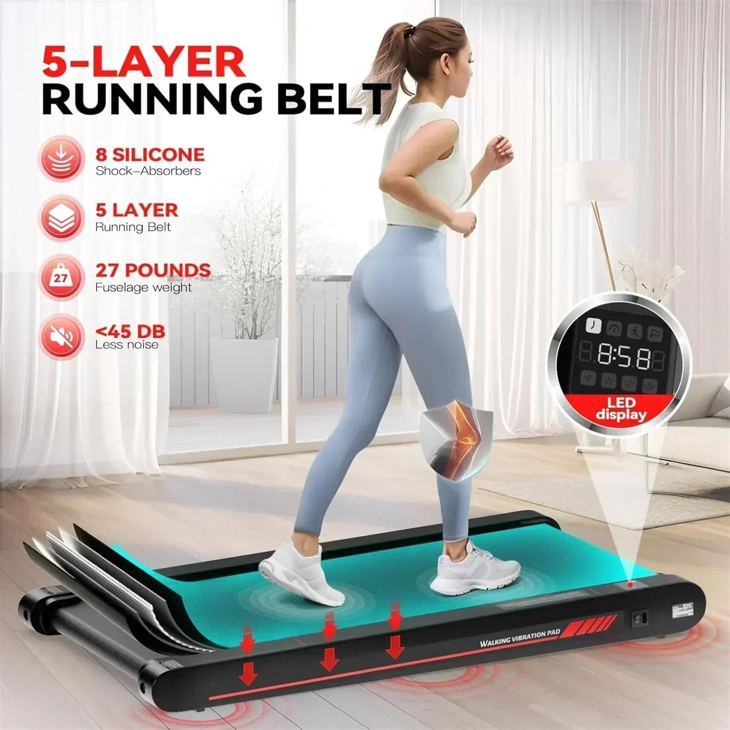 Sperax Walking Vibration Pad with APP 3 in 1 Under Desk Treadmill Walking Treadmill Pad wourant