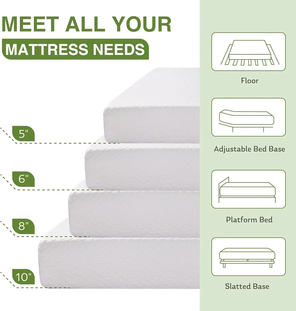 8-inch double mattress with memory foam for medium firm support wourant