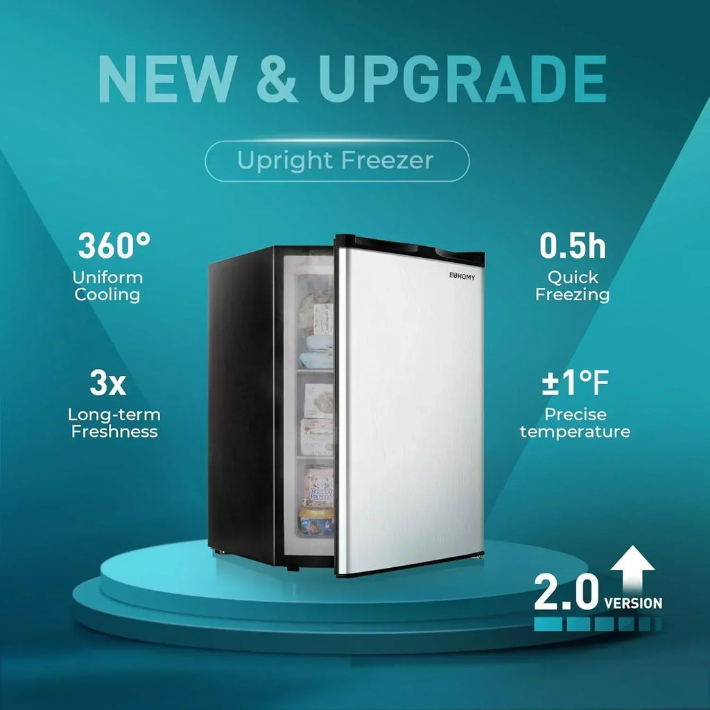 Upright freezer 3.0Cubic Feet Single Door Compact Mini Freezer with Reversible Door Small freezer wourant