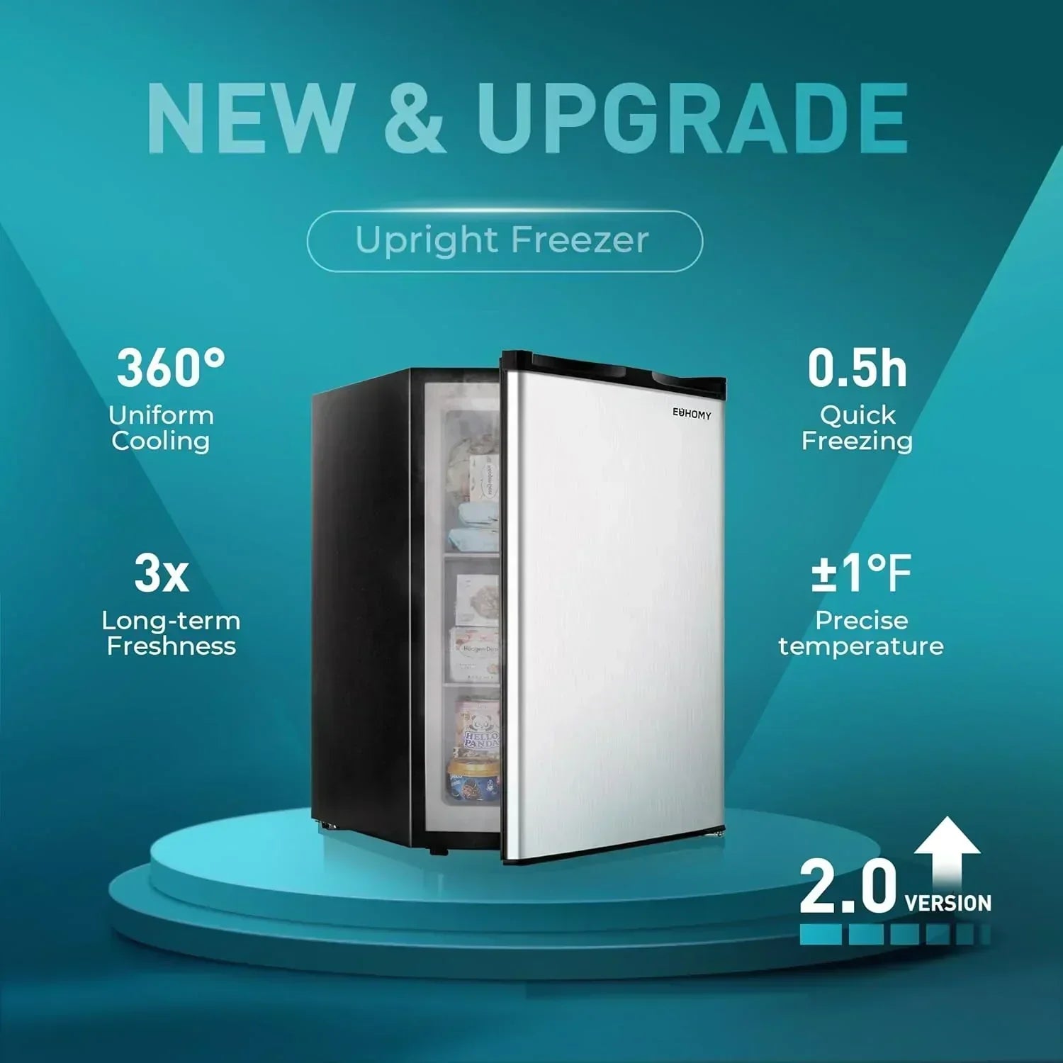Upright freezer 3.0Cubic Feet Single Door Compact Mini Freezer with Reversible Door Small freezer wourant