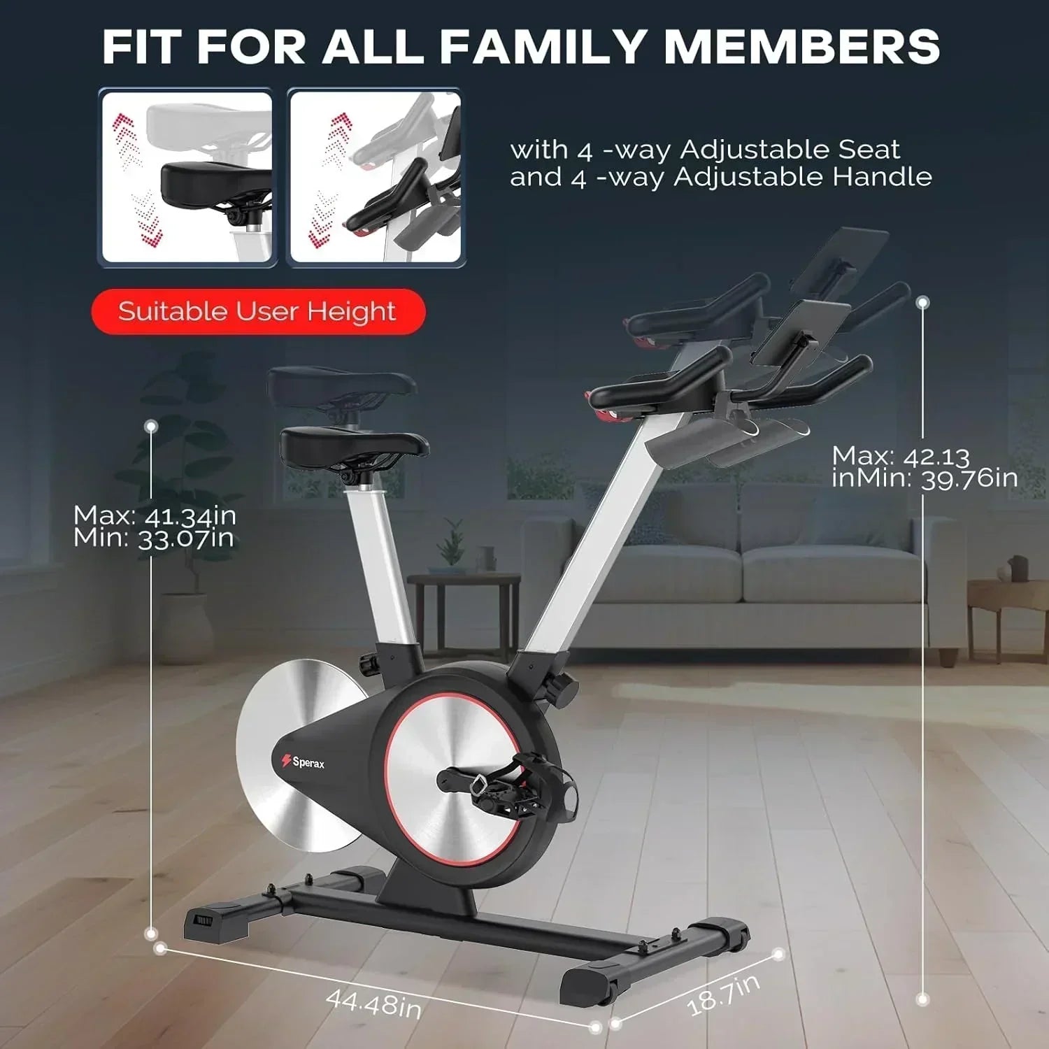 Sperax Exercise Bike Stationary Bikes Indoor Cycling Bike Spin Bike with Comfortable Seat wourant