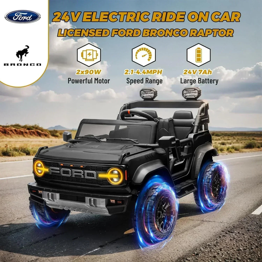 Bronco Raptor Two-Seater Ride-On Car Truck Toy Blue wourant