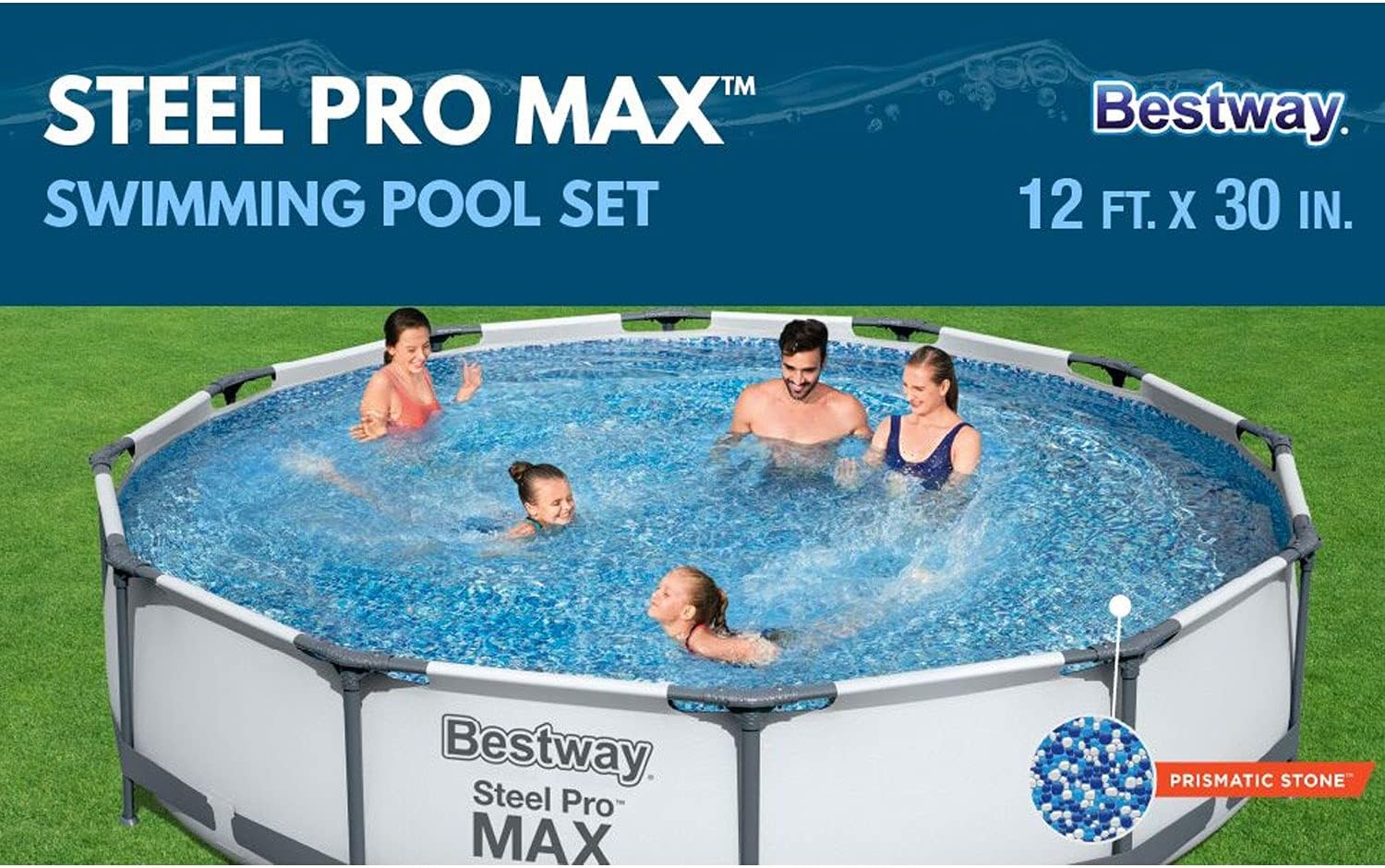 Steel Pro MAX 10 Foot x 30 Inch Round Metal Frame Above Ground Backyard Swimming Pool Set wourant