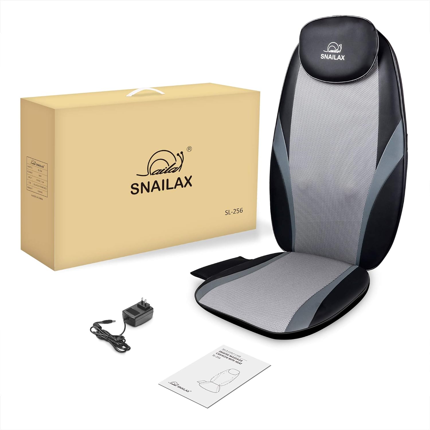 Snailax Shiatsu Massage Cushion with Heat Massage Chair Pad Kneading Back Massager for Home wourant