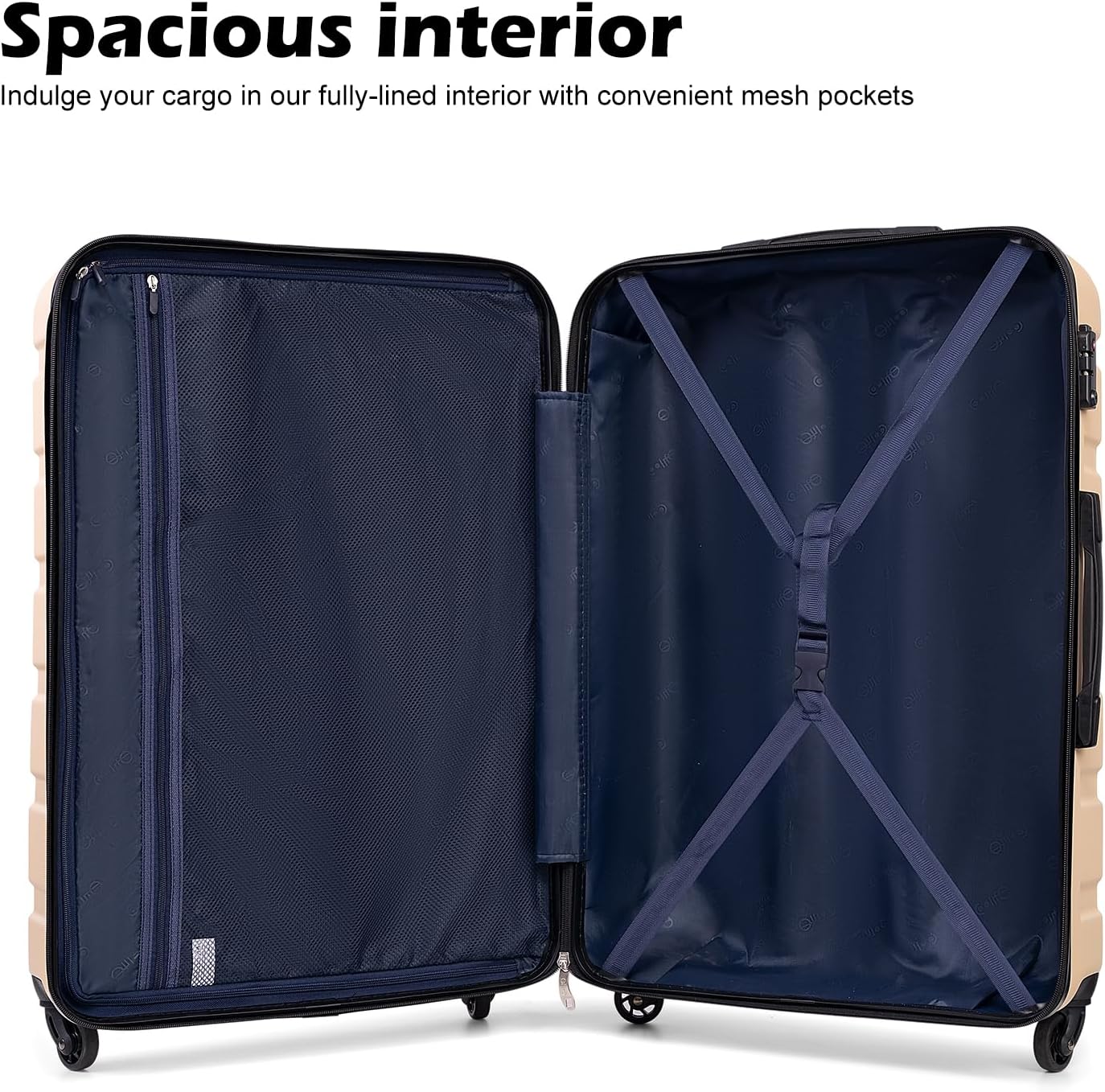 Coolife Luggage 3 Piece Set Suitcase Spinner Hardshell Lightweight TSA Lock wourant