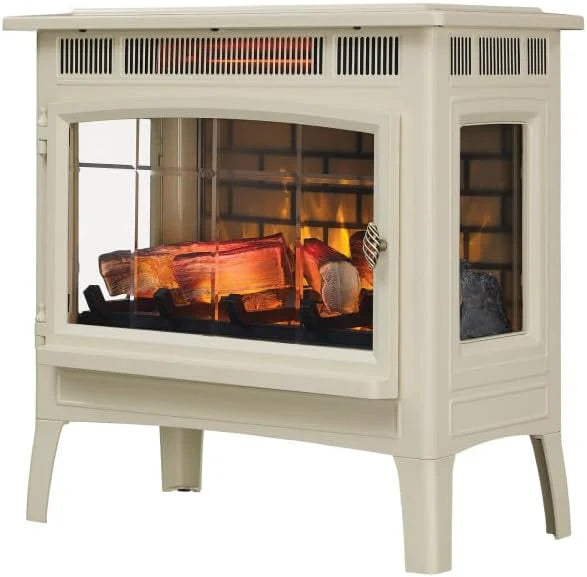 Freestanding Electric Fireplace Stove Heater with 3D Flame Effect for 1000 Sq. Ft wourant