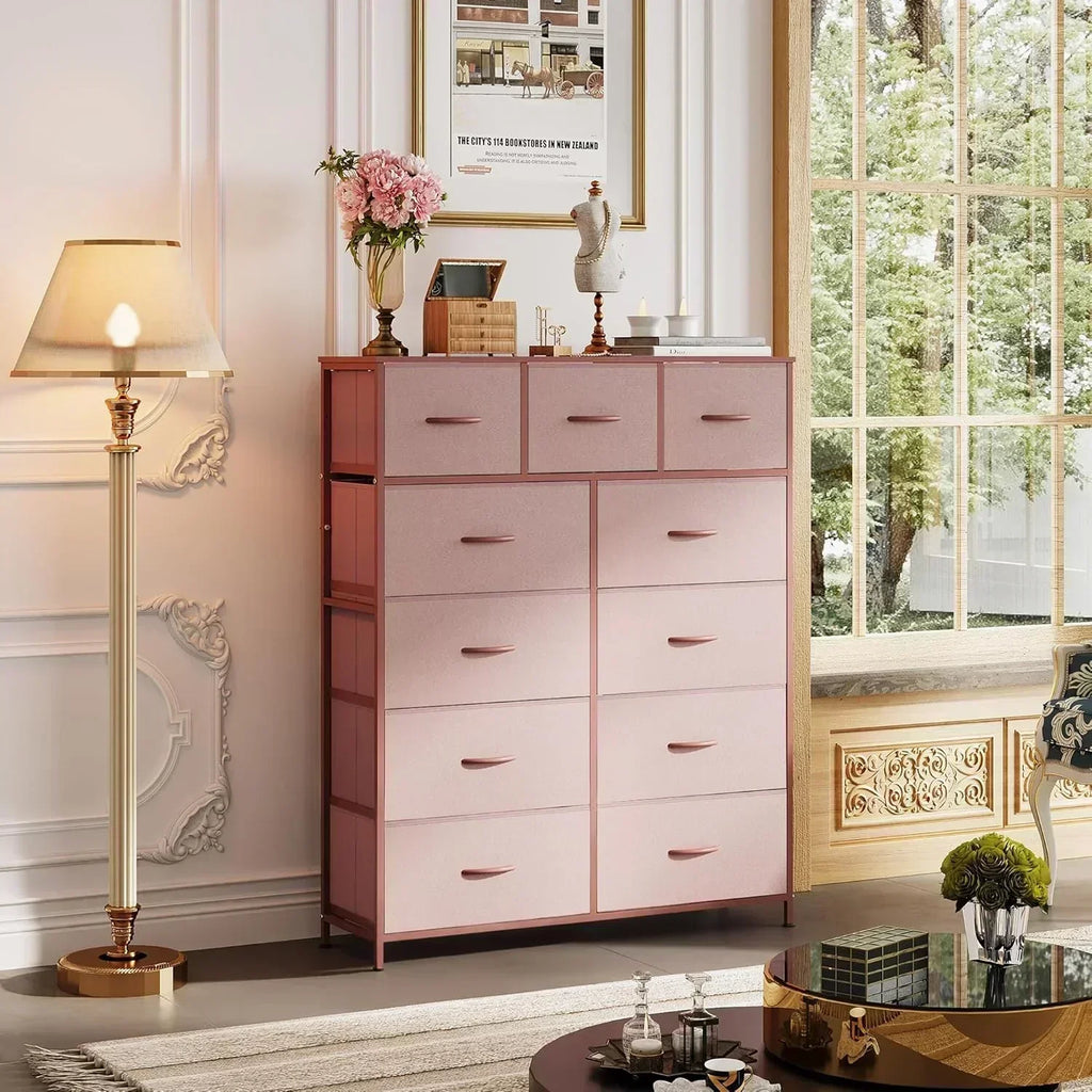 Storage Organizer Unit 11 Fabric Bins Storage Drawers Organizer Steel Frame Tall Storage Tower wourant