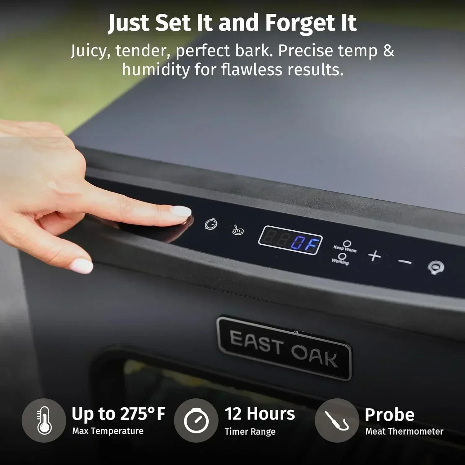 EAST OAK 30" Outdoor Electric Smoker Built-in meat probe smokes up to 6 times longer wourant