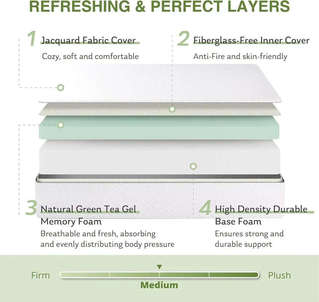 8-inch double mattress with memory foam for medium firm support wourant