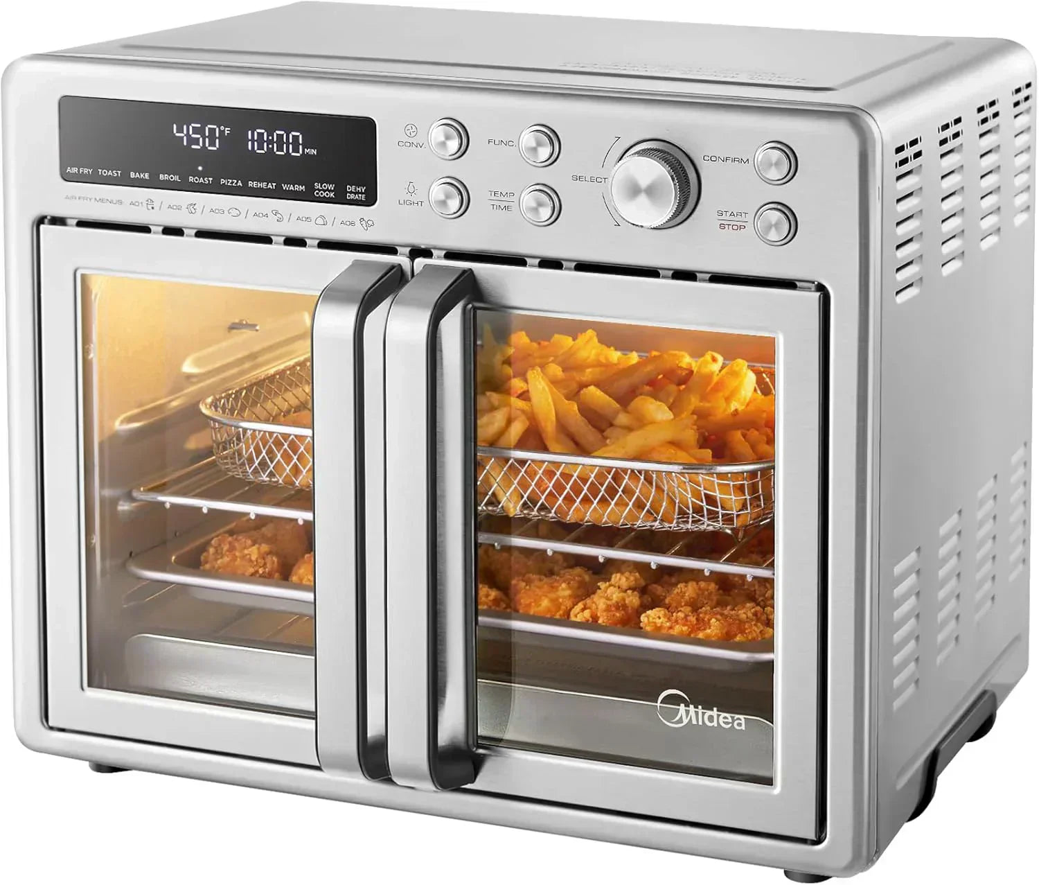 Flexify French Door Toaster Oven Air Fryer Combo 26.4 QT Extra Large Air Fryer Countertop wourant