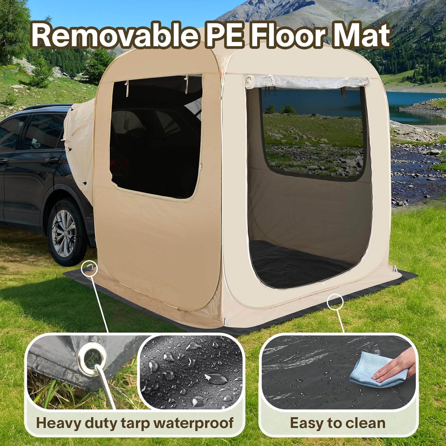 Screen gazebo sleeps 6-10-15 people Igloo-style canopy tent mosquito net on the sides Perfect wourant
