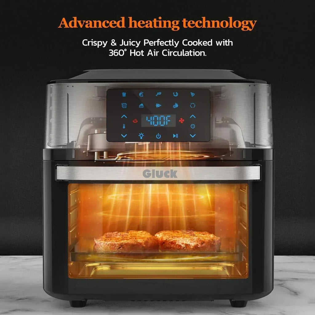 Large 20-quart air fryer 10-in-1 combo with window rotisserie 3 dehydrator racks ETL certified wourant
