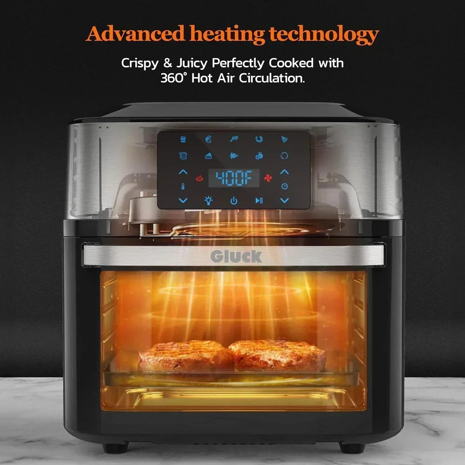 Large 20-quart air fryer 10-in-1 combo with window rotisserie 3 dehydrator racks ETL certified wourant
