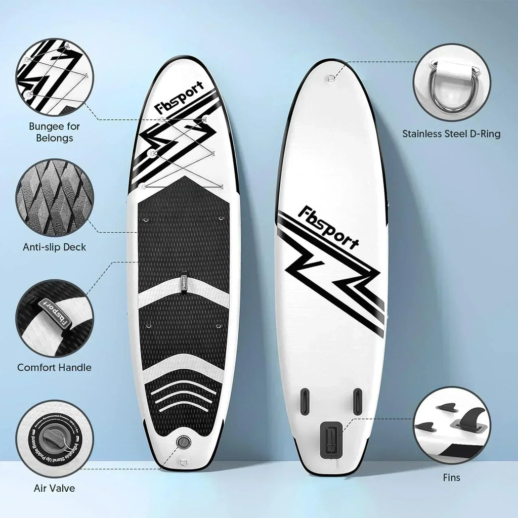 FBSPORT 11' Premium Stand Up Paddle Board Yoga Board with Durable SUP Accessories Carry Bag wourant