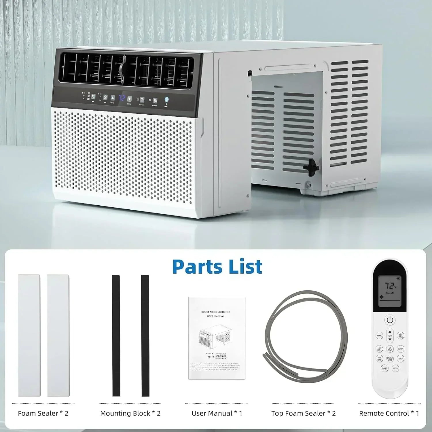 Antarctic Star 12,000 BTU U-Shaped Window Air Conditioner Unit Cools up to 550 Sq.Ft. with 6 Modes wourant