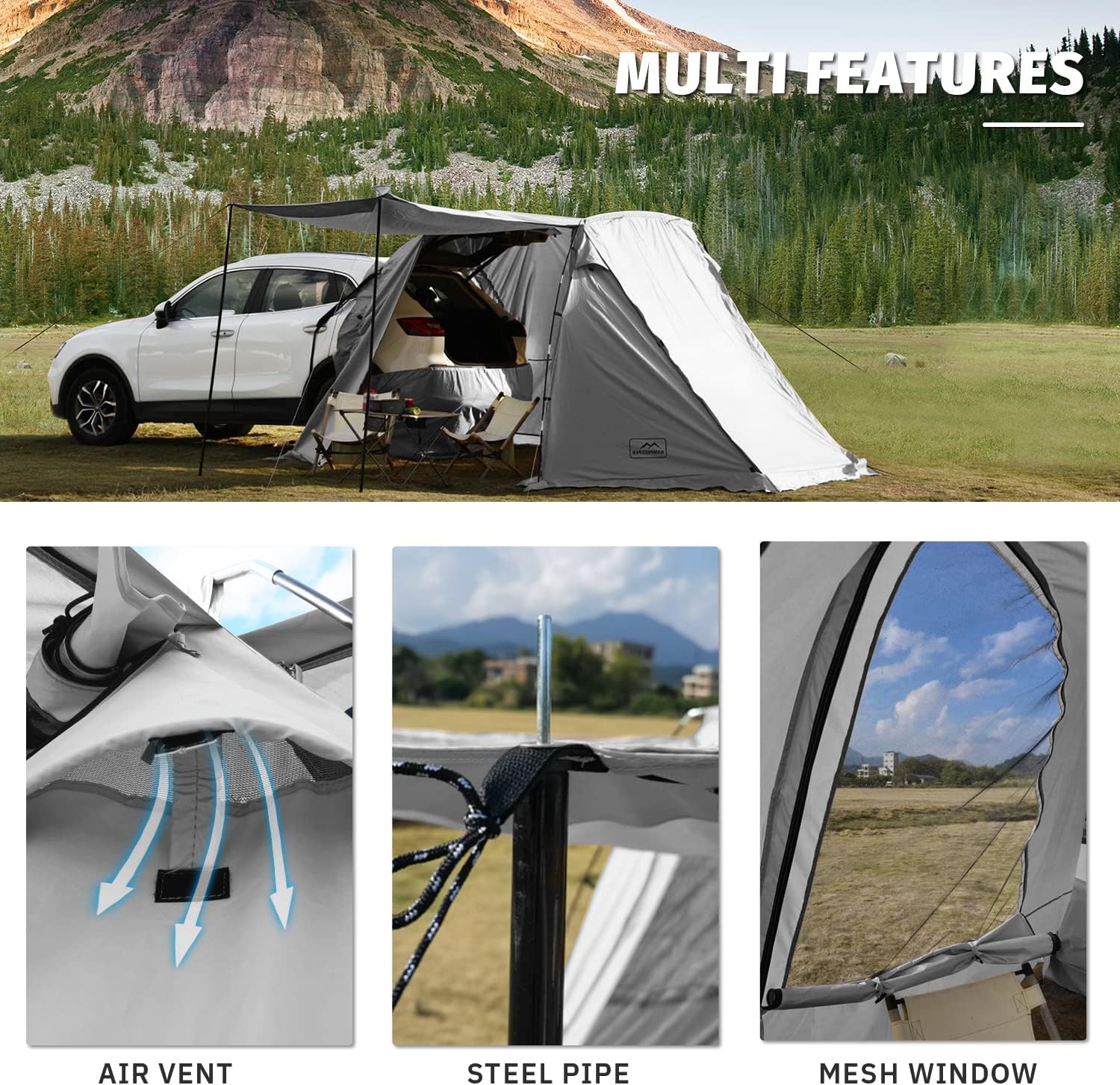 KAMPKEEPER SUV Car Tent Tailgate Shade Awning Tent for Camping Vehicle Camping Tents wourant
