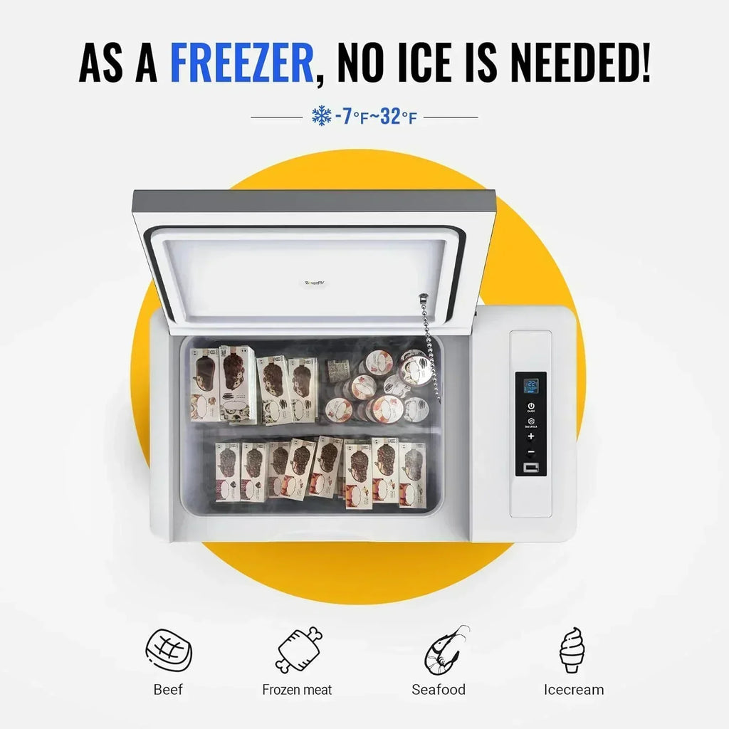 BougeRV 12 Volt Refrigerator 12V Car Fridge 23 Quart Portable Freezer Compressor Cooler wourant