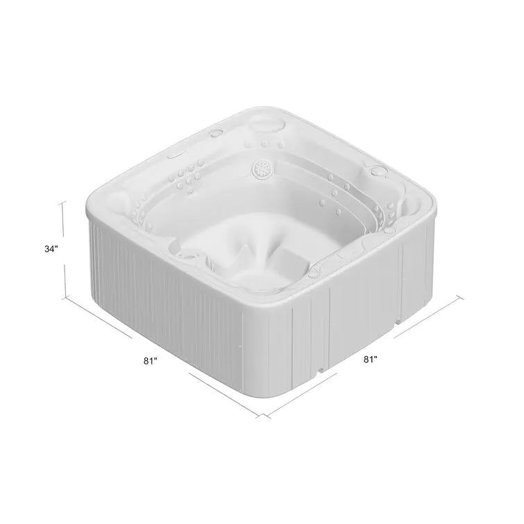 Lifesmart Spas 230 Volt 7 Person 65 Jet Square Hot Tub with Ozonator in Espresso wourant