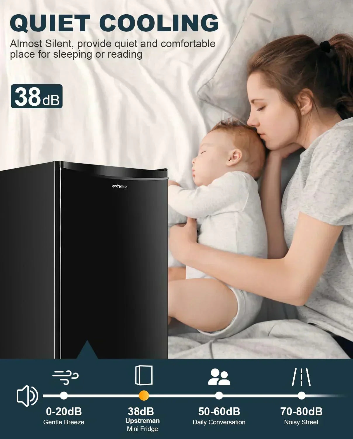 Upstreman 3.2 Cu.Ft Mini Fridge Freezer Single Door Fridge Dorm Fridge Adjustable Thermostat wourant
