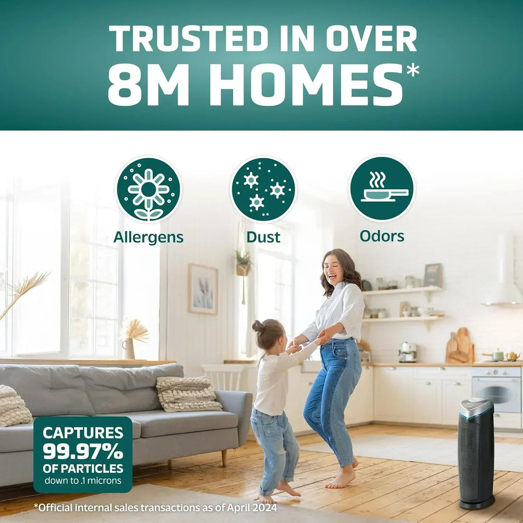 Home air purifier with HEPA pure filter wourant