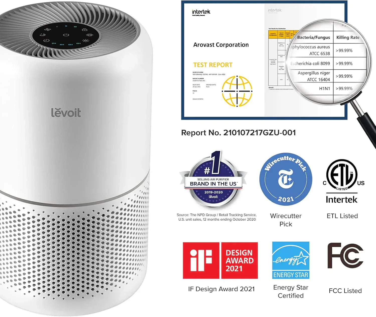 Air Purifier for Bedroom Allergies and Pet Hair 56W High Torque Motor wourant