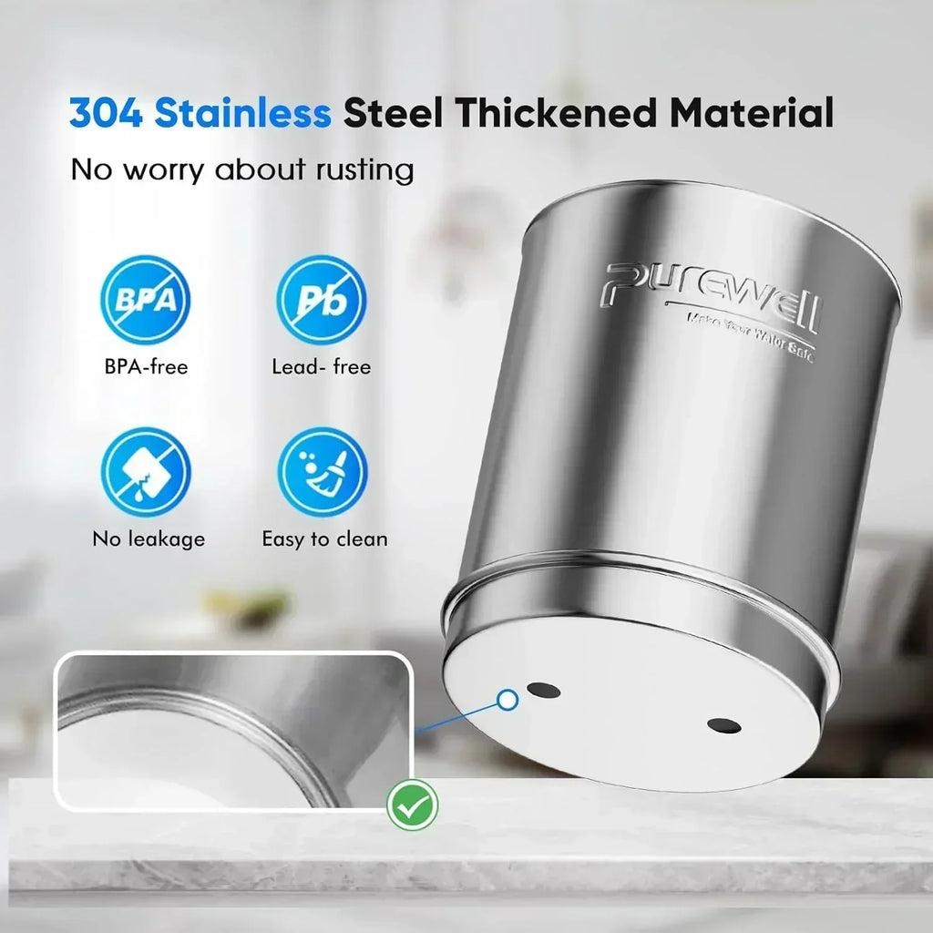 Purewell three-stage 0.01μm ultrafiltration gravity water filtration system 304 wourant