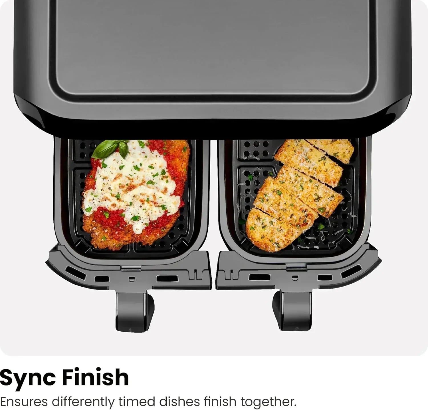 Chefman 6-Quart Dual Basket Air Fryer Digital Touchscreen Smart Sync Finish High-Frying wourant