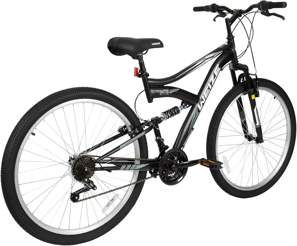 WEIZE Mountain Bike 26 27.5 inch Outdoor Hybrid Bikes 18-Speed High-Carbon Steel Full Suspension wourant